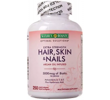 Nature's Bounty Hair, Skin & Nails 5000mcg - Вітаміни для волосся, нігтів та шкіри (250табл.)