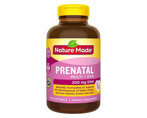 Nature Made Prenatal Multi + DHA 200mg - Пренатальні мультивітаміни для вагітних (150 табл.)