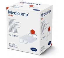 Medicomp Drain 10x10см - М'які, повітропроникні, стерильні сорбційні серветки (2*25 шт)